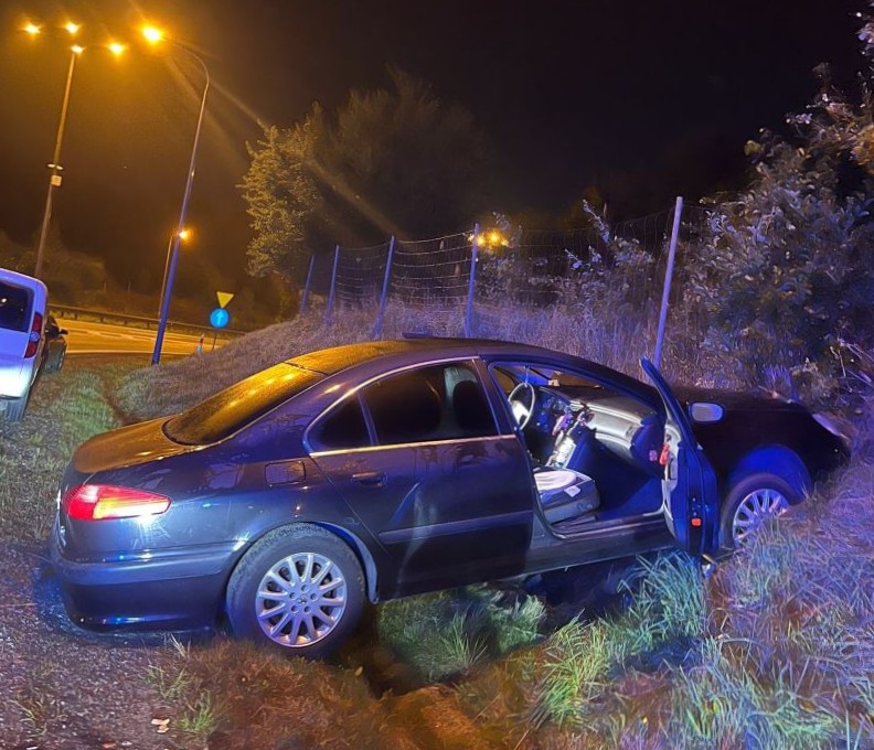 50-latek bez uprawnień stracił panowanie na samochodem. Miał 2 promile alkoholu.