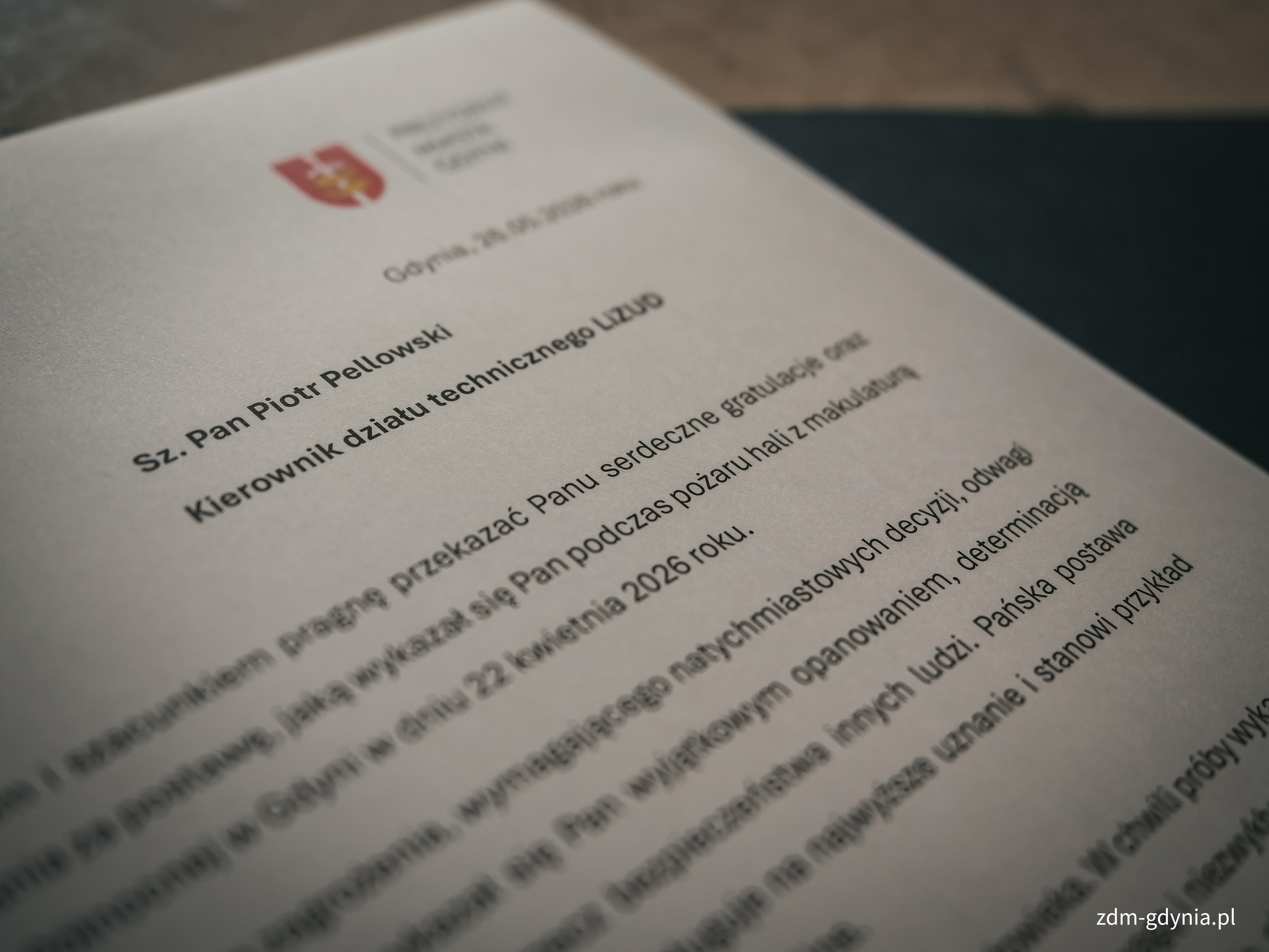 Bohaterska reakcja pracownika ZDM podczas pożaru nagrodzona