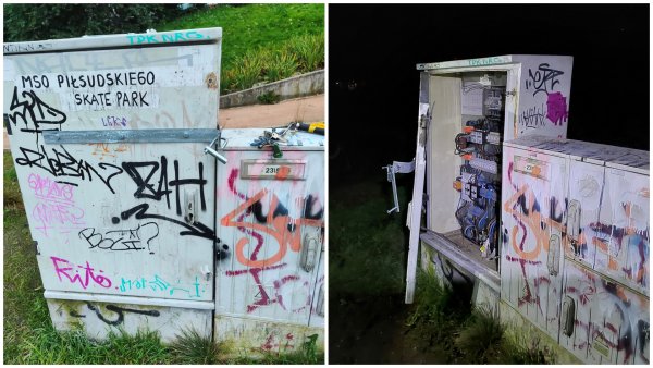 Dewastacja szafki wyłączyła oświetlenie w Parku Centralnym