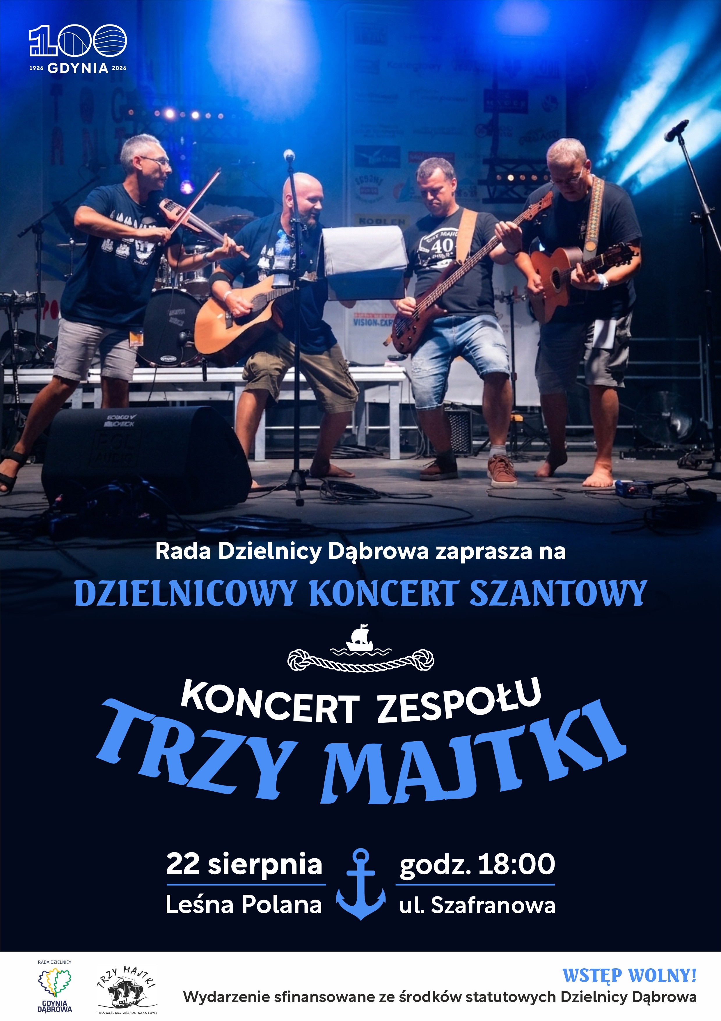 Dzielnicowy Koncert Szantowy – Trzy Majtki na Dąbrowie!