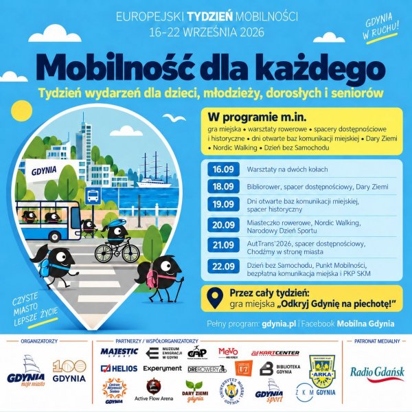 Mobilność dla każdego. Europejski Tydzień Mobilności 2026