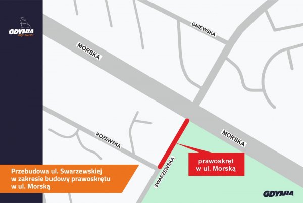 Nowy prawoskręt na ul. Morską. Rozpoczynają się prace na ul. Swarzewskiej