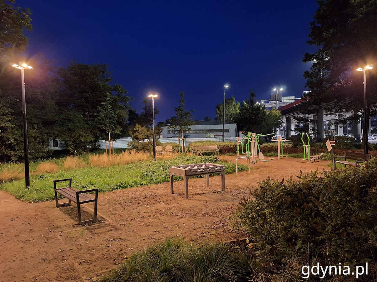 Skatepark i park Zielone Leszczynki z nowym oświetleniem