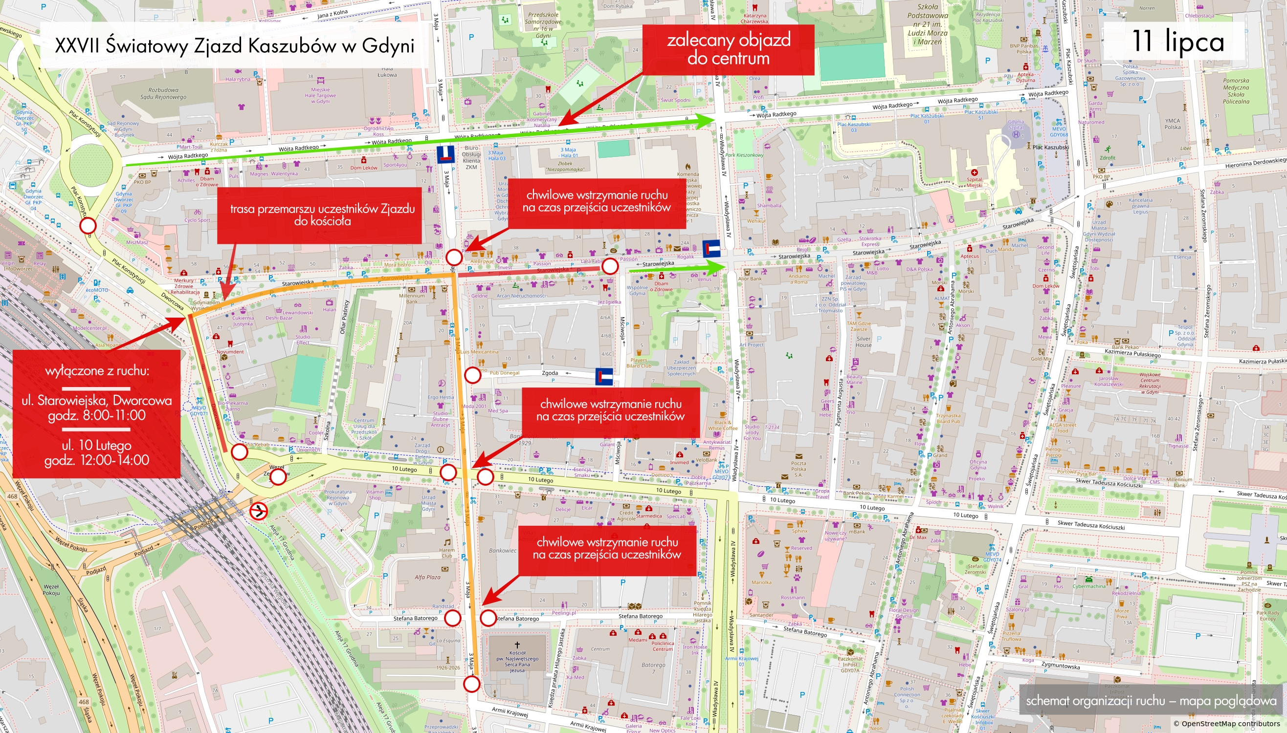 Światowy Zjazd Kaszubów w Gdyni – od 8 do 11 lipca zmiany w organizacji ruchu