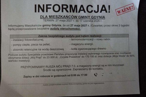To nie są miejskie audyty energetyczne nieruchomości