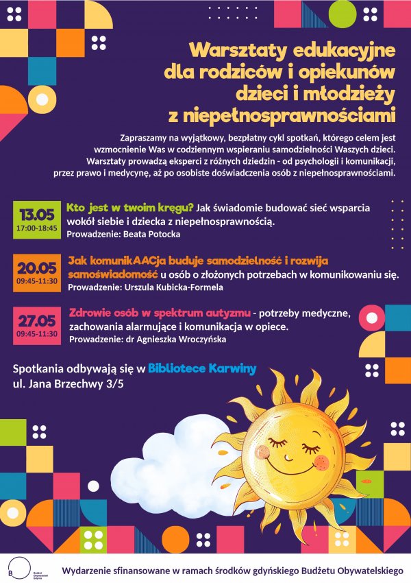Warsztaty edukacyjne dla rodziców dzieci i młodzieży z niepełnosprawnościami