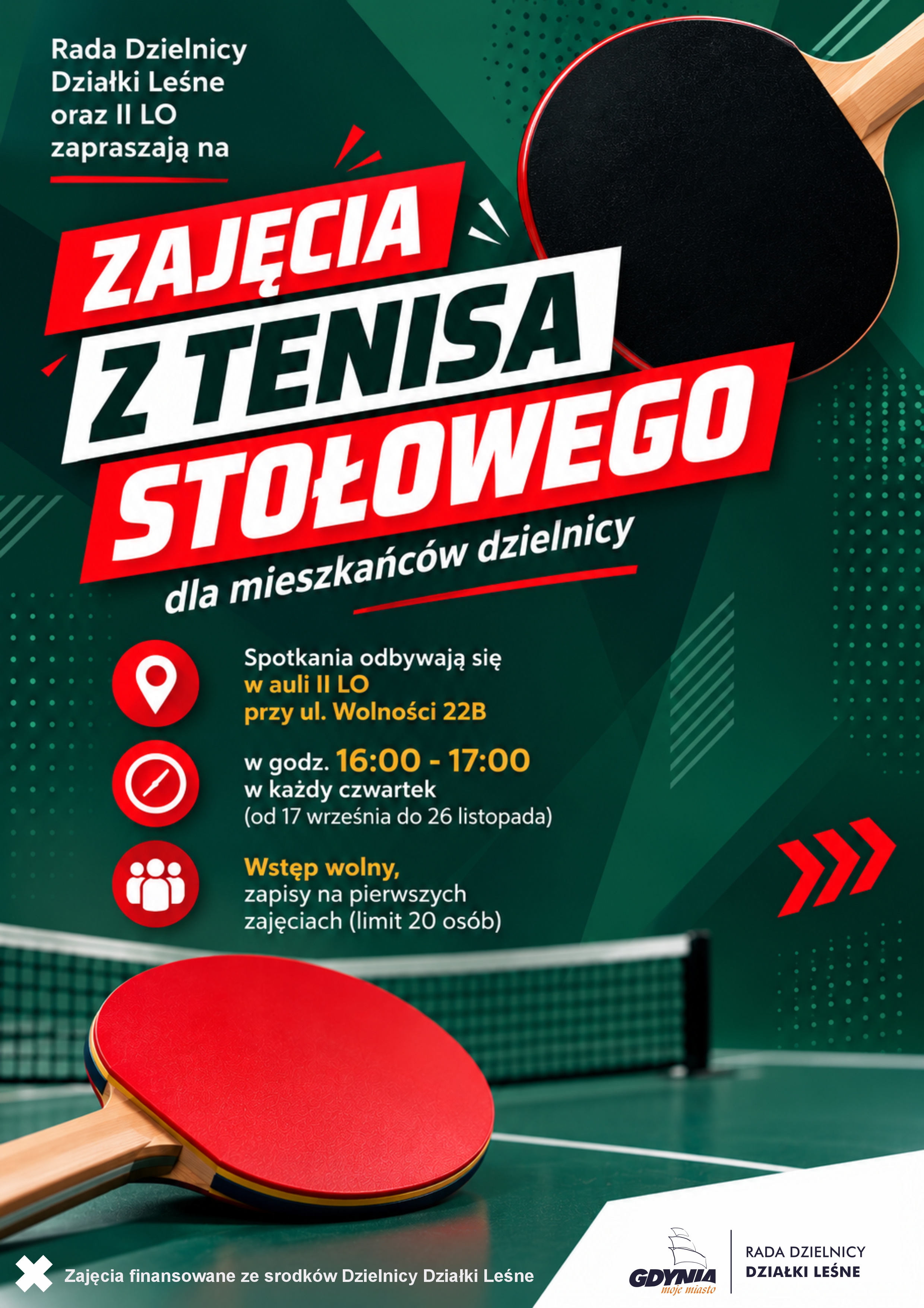 Zajęcia z tenisa stołowego na Działkach Leśnych